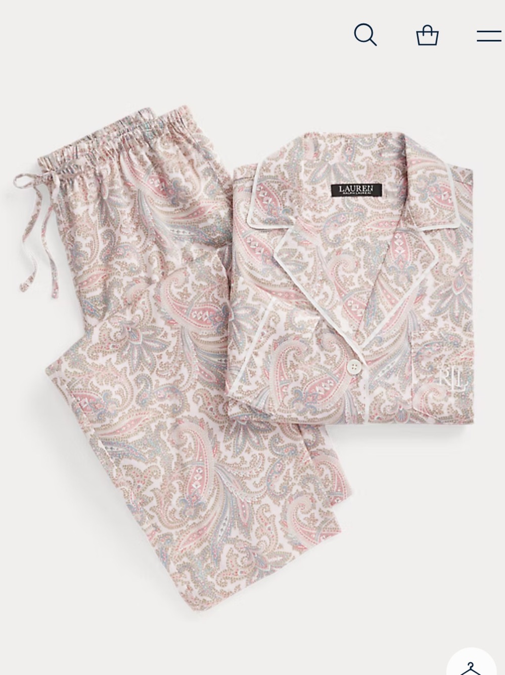 Lauren Ralph Lauren Paisley Cotton-Blend Sateen Sleep Set
